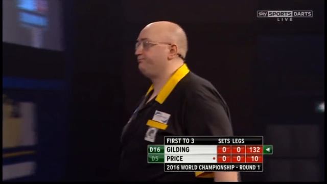 Gilding 132 checkout 2016 PDC World Darts Championship Round 1 смотреть онлайн