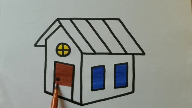 How to Draw a 3d House ? || House Drawing, Painting and Coloring for kids and toddlers смотреть онлайн