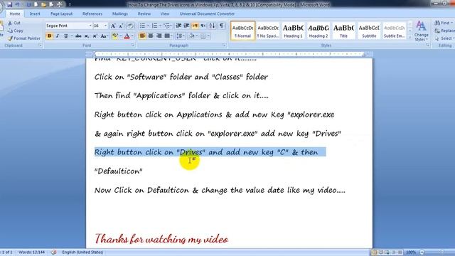 How To Change The Drives icons in Windows Xp, Vista, 7, 8, 8.1 & 10 смотреть онлайн