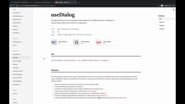Accessible Slide Over in React with Tailwind UI and React-Aria смотреть онлайн