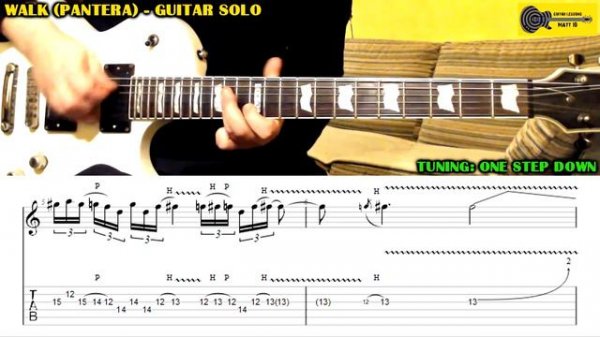 WALK Pantera GUITAR SOLO Lesson With TAB - Dimebag Darrell TABS TUTORIAL