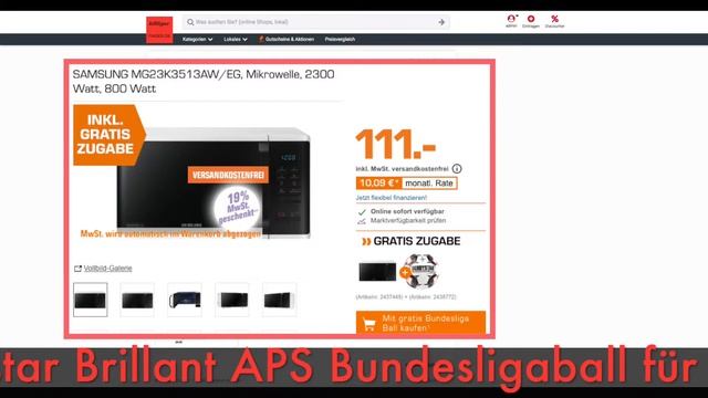Schnäppchen des Tages 25.6.19 - SAMSUNG MG23K3513AW/EG Mikrowelle inkl. Derbystar Bundesligaball смотреть онлайн