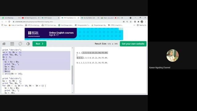 Sintaks PHP Untuk Membuat Deret Bilangan Fibbonacci Pada Online PHP Compiler | TIGA CARA BERBEDA смотреть онлайн