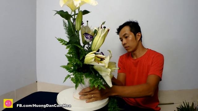 HOW TO Arrange Flowers Lily ,Lisianthus ? Flower Decoration Ideas ,46 смотреть онлайн