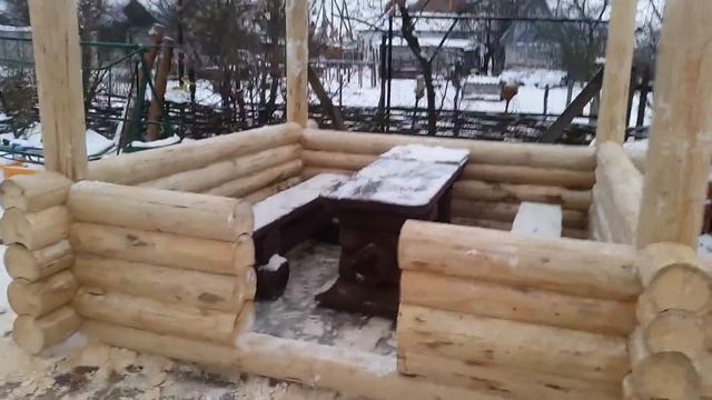 Беседка из бревна 3на3 смотреть онлайн