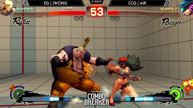 Combo Breaker - EG | Jwong (Rufus) Vs. CCG | Air (Poison) USFIV WQ - Ultra Street Fighter IV смотреть онлайн