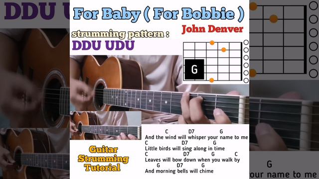 For Baby (For Bobbie) - John Denver guitar chords w/ lyrics & strumming tutorial смотреть онлайн