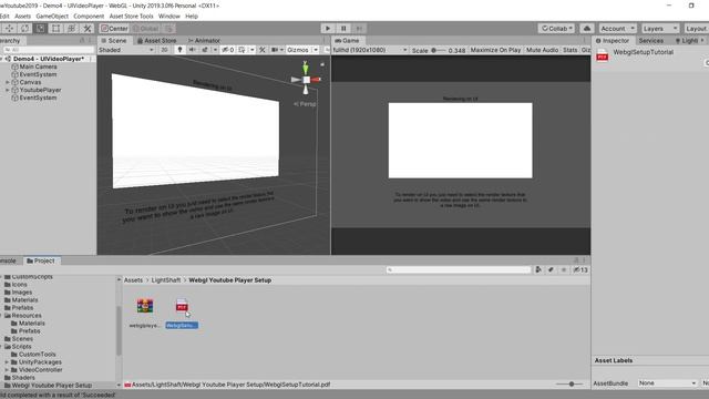 UTube For Unity, Webgl Tutorial