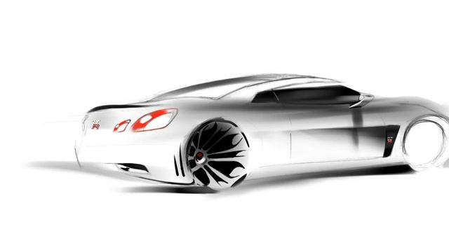 Car design speed sketching on iPad - GT-R concept смотреть онлайн