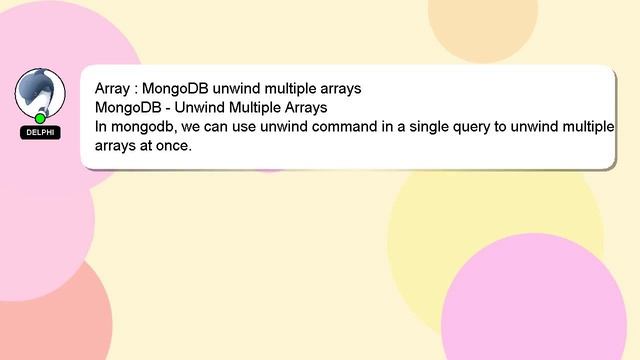 Array : MongoDB unwind multiple arrays смотреть онлайн
