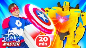 Десептиконы атакуют! Бамблби стреляет по мишеням — Роботы Трансформеры в шоу Той Мастер