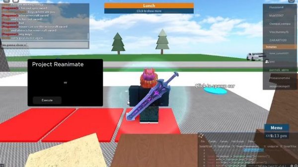 Roblox Script Showcase (chips edit,Project Reanimate , Fe shadow blade and free nv)