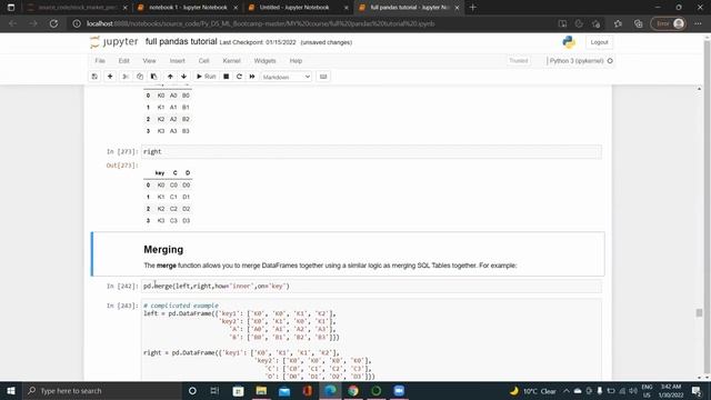 Pandas Tutorial Part 6 : Merging Joining and Concatenating In DataFrame смотреть онлайн