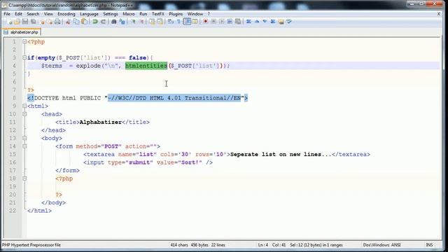 PHP Tutorial: Alphabetizer [Part One (1)] смотреть онлайн