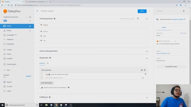 Crea un Chatbot con implementación en whatsapp - Dialogflow смотреть онлайн