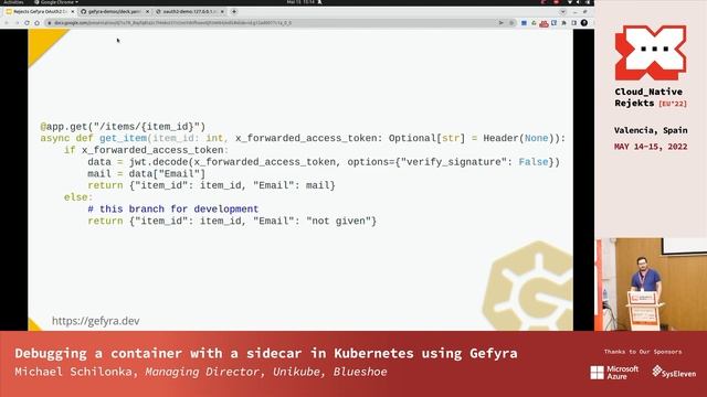 Debugging a container with a sidecar in Kubernetes using Gefyra смотреть онлайн