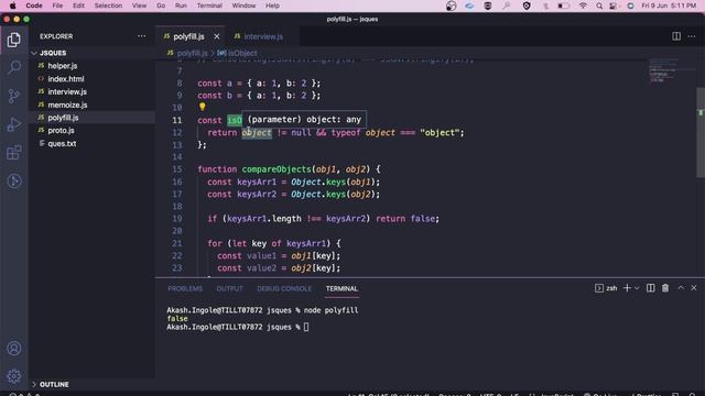 Polyfill of Lodash.isEqual | How to Compare Two Objects in Javascript | MMT Interview Question смотреть онлайн
