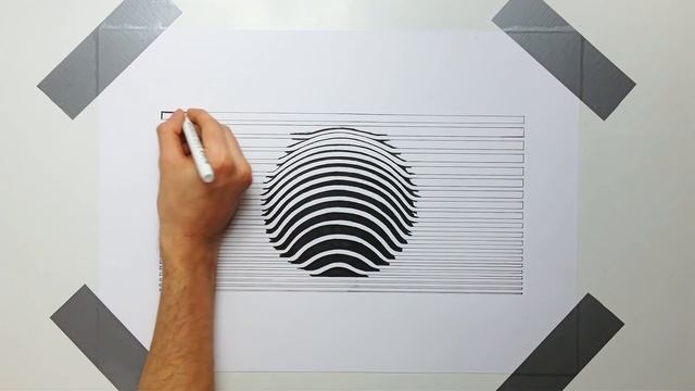 3D Ball Optical Illusion Line Art Paper Cool Trick - ( How To Draw ) Speed Drawing смотреть онлайн
