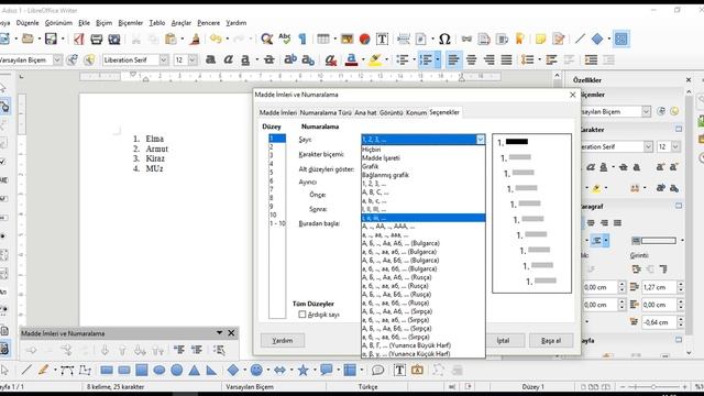 25 Ders LİbreOffice Write Liste oluşturma смотреть онлайн