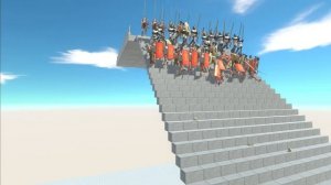 Опасные лестницы, вызывающие падения - Animal Revolt Battle Simulator