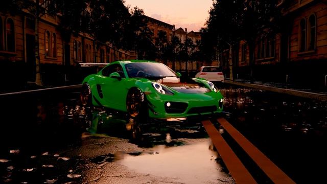 modified Porche Cayman T / Liberty Walk Bagged Porche Cayman metallic green Edition! (4K) - смотреть онлайн