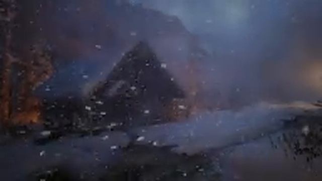 Winter hunting lodge in the forest with the sounds of a blizzard for study and sleep | Snowstorm смотреть онлайн