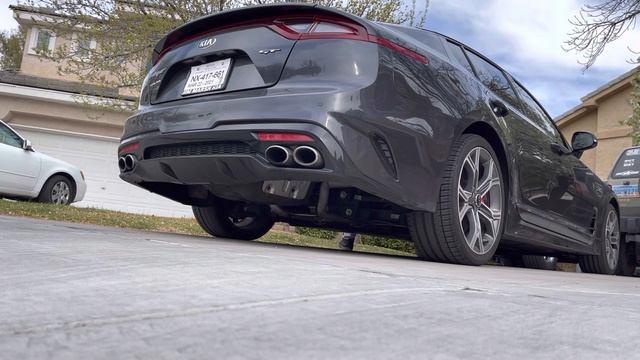 2018 Kia stinger GT muffler resonator delete cold start @evilstinger смотреть онлайн