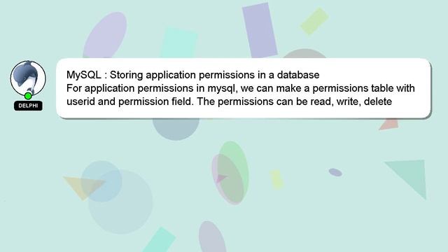 MySQL : Storing application permissions in a database смотреть онлайн