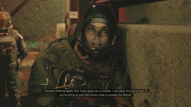 Special options in dialog with Tracker Alliance Agent for Wanted Bounty Hunter. Starfield смотреть онлайн