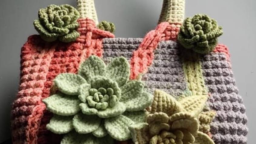 СУМКИ с суккулентами. От нейросети. ВЯЗАНИЕ. смотреть онлайн