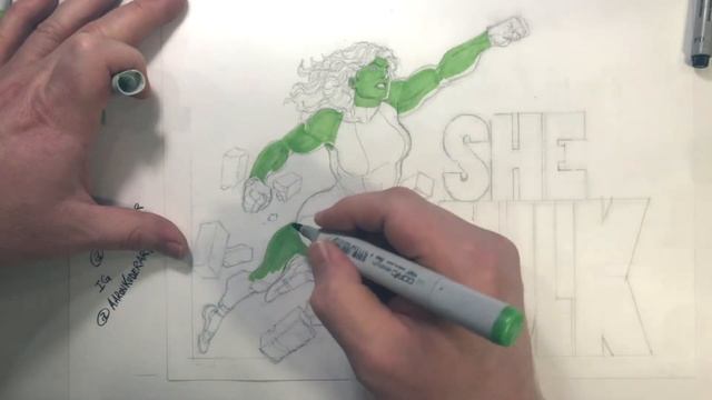 How to Draw She-Hulk LIVE w/ Aaron Kuder! | Marvel Comics смотреть онлайн