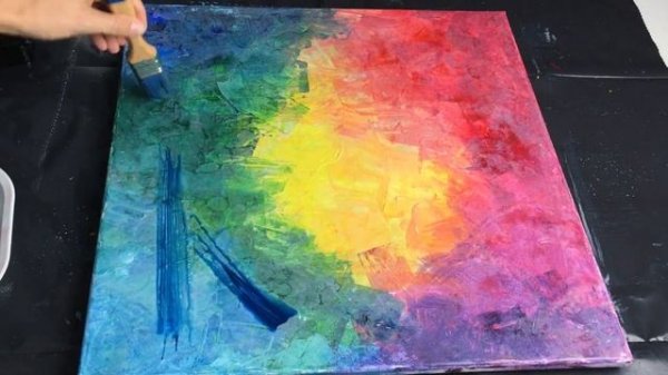 #041 We are all connected - Unique technique with rainbow cells and bubbles, abstract painting demo