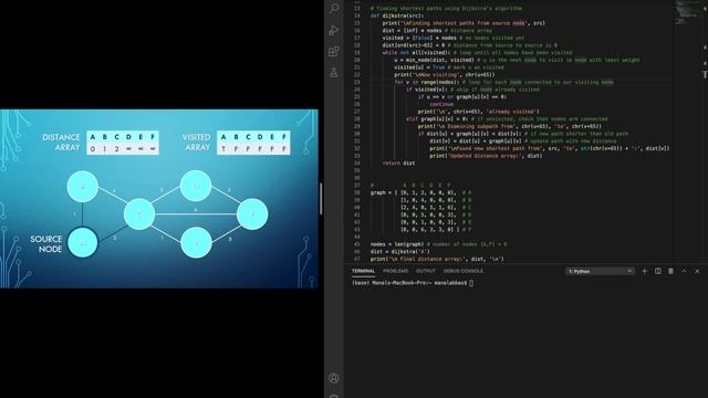 Using Dijkstra's Algorithm to Find the Shortest Path in a Weighted Graph смотреть онлайн