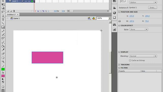 Создание кнопок и работа с ними в Adobe Flash CS4 (42/46) смотреть онлайн