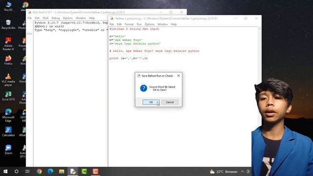 Belajar python dengan format string dan input смотреть онлайн