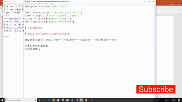 Reading and writing records to text file in python смотреть онлайн