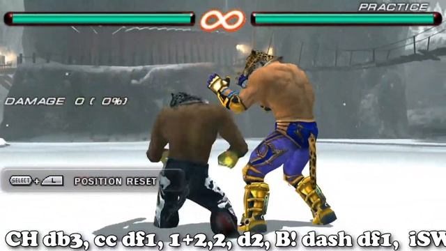 Armor King (Tekken 6 PSP) Basic & Advance Combos смотреть онлайн
