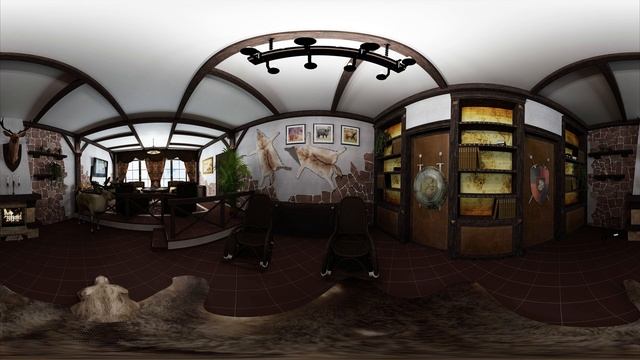 Дизайн охотничьего домика. Панорама 3д. 360 градусов. Hunting Lodge Design. 3D Panorama. 360 Degree