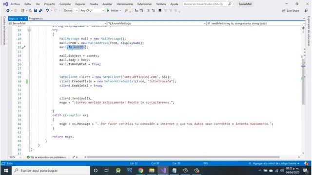 Cómo enviar un correo desde C# | Cómo Enviar un email con CSharp смотреть онлайн