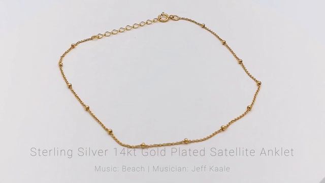 Sterling Silver 14kt Yellow Gold Plated Satellite Anklet смотреть онлайн