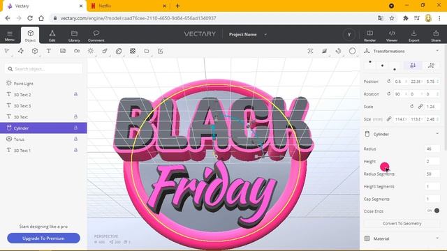 Create 3D Logo Text Online in Vectary смотреть онлайн