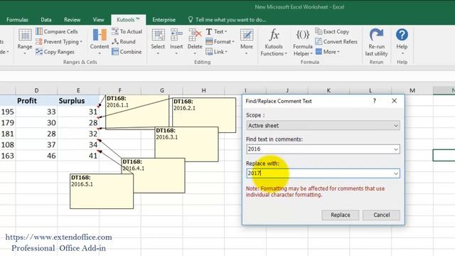 Quickly Find And Replace Text In Comments In Excel смотреть онлайн