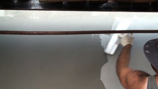 Как производится шпаклевание, перетяжка базового армирующего слоя, подготовка базы к финишу смотреть онлайн