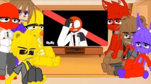 реакция аниматроников из фнаф реагируют на радужных друзей (Red с ними)