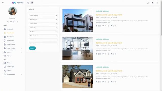 Master Real Estate Bootstrap Admin Template смотреть онлайн