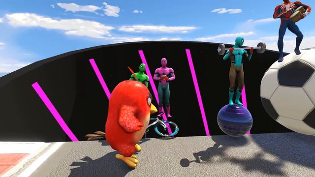 GTA 5 Gameplay Ragdolls Spiderman VS Angry Birds (GTA5 Euphoria Physics Fails & Funny Moments) смотреть онлайн