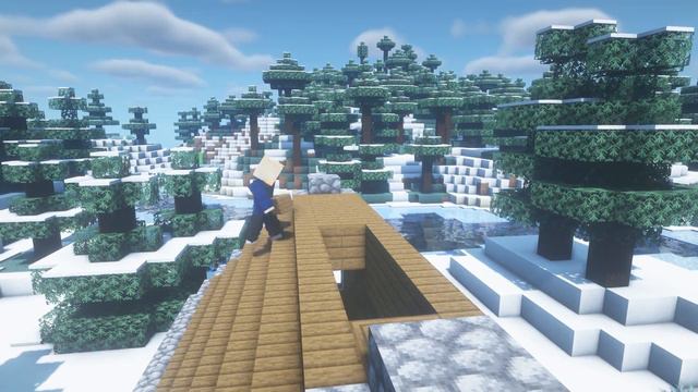 Minecraft | How to build a Winter Log Cabin | Easy Wooden House Tutorial смотреть онлайн