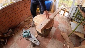 2. Кузница на даче ( Установка наковальни на пенек )