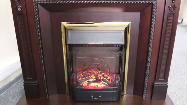 Каминокомплект Alexandria с очагом  Majestic  BR  махагон коричневый антик ВИДЕООБЗОР