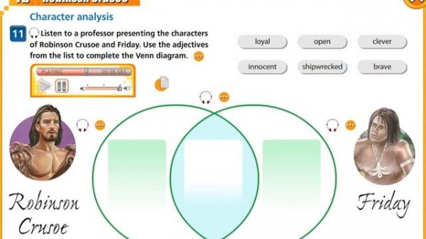 Aspect 10 grade Module 7 Robinson Crusoe ex.11 listening